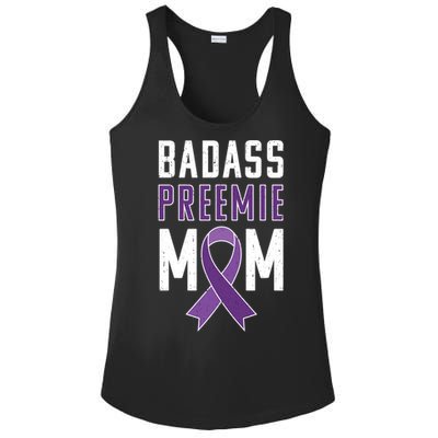 Prematurity Awareness Gift Preemie Mom Ribbon Gift Ladies PosiCharge Competitor Racerback Tank