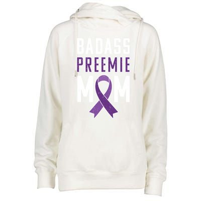 Prematurity Awareness Gift Preemie Mom Ribbon Gift Womens Funnel Neck Pullover Hood