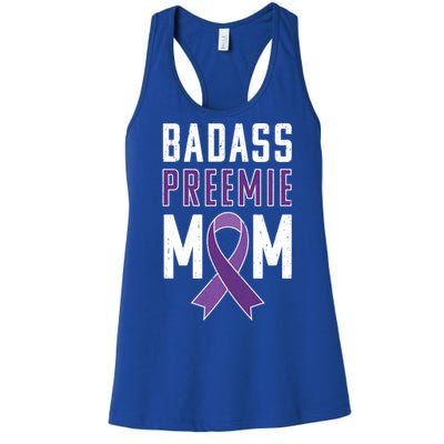 Prematurity Awareness Gift Preemie Mom Ribbon Gift Women's Racerback Tank