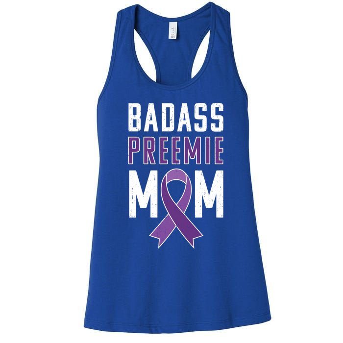 Prematurity Awareness Gift Preemie Mom Ribbon Gift Women's Racerback Tank