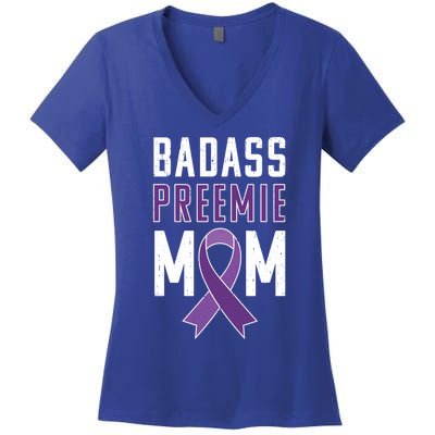 Prematurity Awareness Gift Preemie Mom Ribbon Gift Women's V-Neck T-Shirt