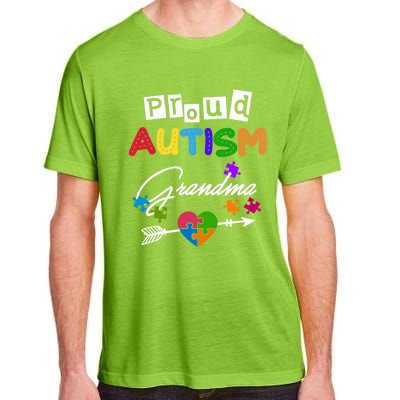 Proud Autism Grandma Puzzle Heart Autism Awareness Great Gift Adult ChromaSoft Performance T-Shirt