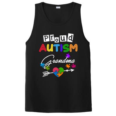 Proud Autism Grandma Puzzle Heart Autism Awareness Great Gift PosiCharge Competitor Tank