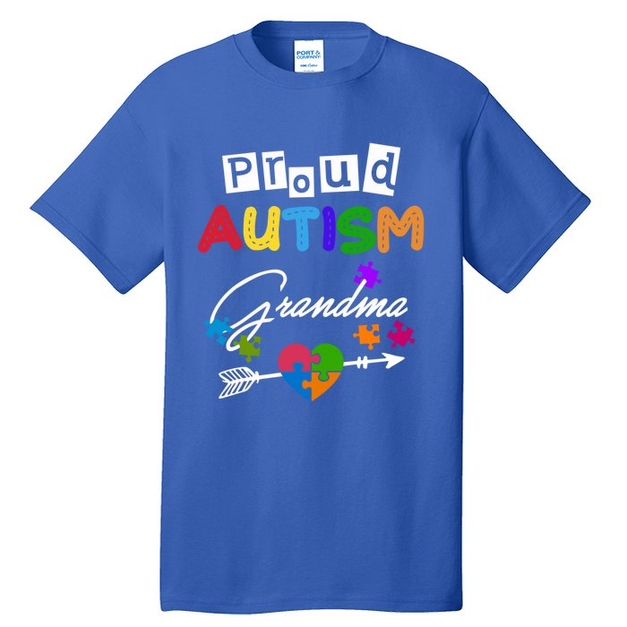 Proud Autism Grandma Puzzle Heart Autism Awareness Great Gift Tall T-Shirt