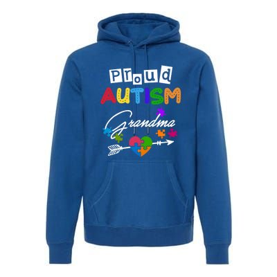 Proud Autism Grandma Puzzle Heart Autism Awareness Great Gift Premium Hoodie