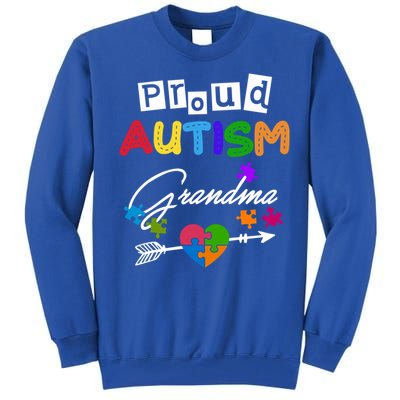 Proud Autism Grandma Puzzle Heart Autism Awareness Great Gift Tall Sweatshirt