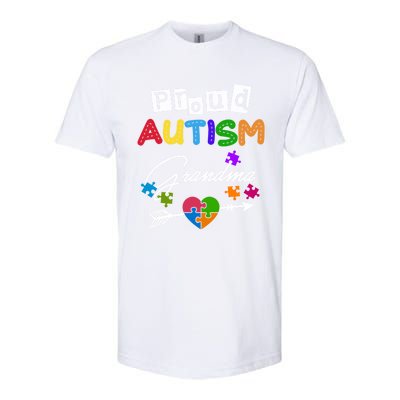 Proud Autism Grandma Puzzle Heart Autism Awareness Great Gift Softstyle CVC T-Shirt