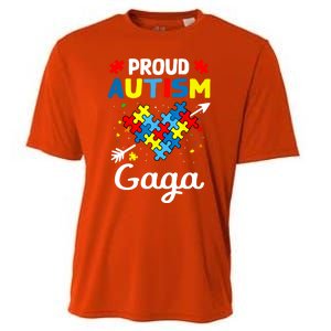 Proud Autism Gaga Love Support Accept Heart Gift Cooling Performance Crew T-Shirt