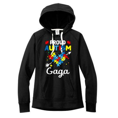 Proud Autism Gaga Love Support Accept Heart Gift Women's Fleece Hoodie