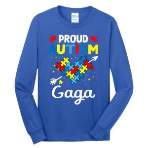 Proud Autism Gaga Love Support Accept Heart Gift Tall Long Sleeve T-Shirt