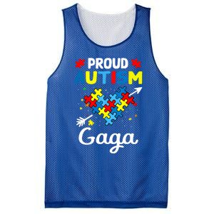 Proud Autism Gaga Love Support Accept Heart Gift Mesh Reversible Basketball Jersey Tank