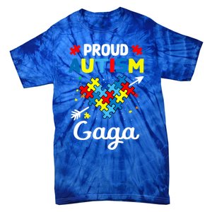 Proud Autism Gaga Love Support Accept Heart Gift Tie-Dye T-Shirt