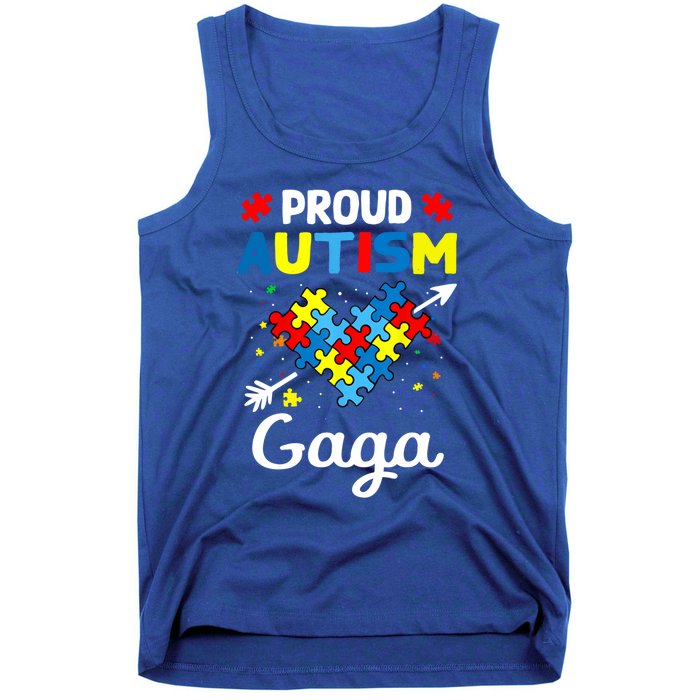 Proud Autism Gaga Love Support Accept Heart Gift Tank Top