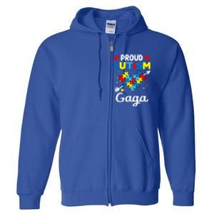 Proud Autism Gaga Love Support Accept Heart Gift Full Zip Hoodie