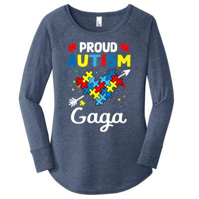 Proud Autism Gaga Love Support Accept Heart Gift Women's Perfect Tri Tunic Long Sleeve Shirt