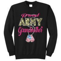 Proud Army Grandmother Camo Us Flag Dog Tag Military Grandma Sweatshirt