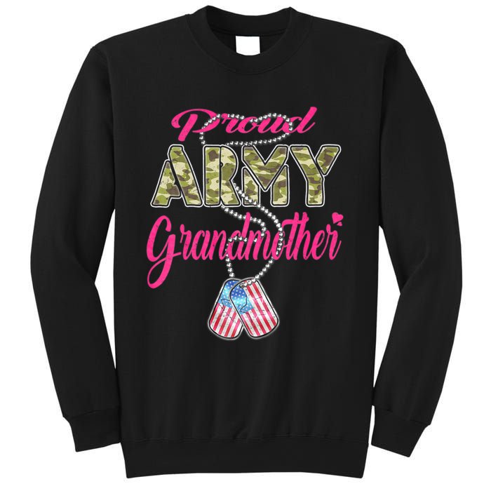 Proud Army Grandmother Camo Us Flag Dog Tag Military Grandma Sweatshirt