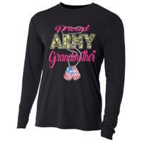 Proud Army Grandmother Camo Us Flag Dog Tag Military Grandma Cooling Performance Long Sleeve Crew