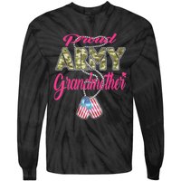 Proud Army Grandmother Camo Us Flag Dog Tag Military Grandma Tie-Dye Long Sleeve Shirt