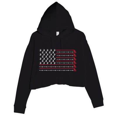 Patriotic American Golfer Gift USA Flag Golf Club Golf Crop Fleece Hoodie