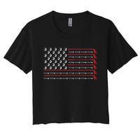 Patriotic American Golfer Gift USA Flag Golf Club Golf Women's Crop Top Tee