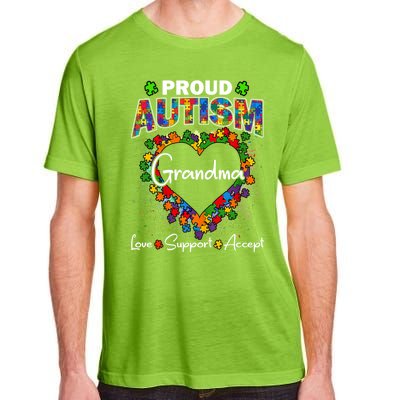 Proud Autism Grandma Love Support Accept Heart Cool Gift Adult ChromaSoft Performance T-Shirt