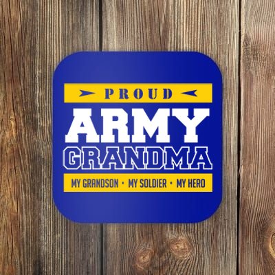 Proud Army Grandma Gift My Grandson My Hero Coaster