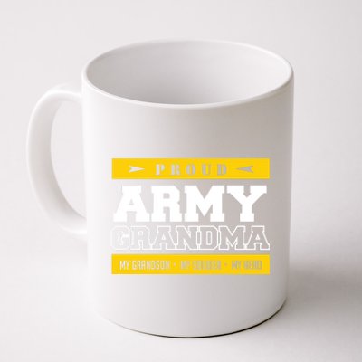 Proud Army Grandma Gift My Grandson My Hero Coffee Mug