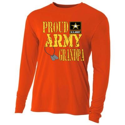 Proud Army Grandpa Gift Military Pride Great Gift Cooling Performance Long Sleeve Crew