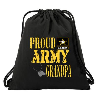 Proud Army Grandpa Gift Military Pride Great Gift Drawstring Bag