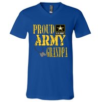 Proud Army Grandpa Gift Military Pride Great Gift V-Neck T-Shirt