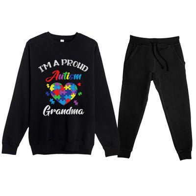 Proud Autism Grandma Mamma Autistic Autism Awareness Gift Premium Crewneck Sweatsuit Set