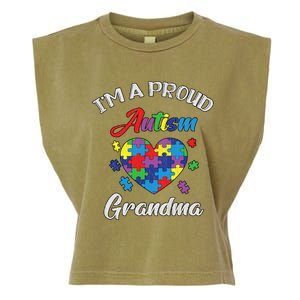 Proud Autism Grandma Mamma Autistic Autism Awareness Gift Garment-Dyed Women's Muscle Tee