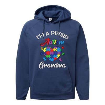 Proud Autism Grandma Mamma Autistic Autism Awareness Gift Performance Fleece Hoodie