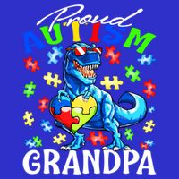 Proud Autism Grandpa Dinosaur Autism Awareness Gift 16 in Basic Backpack