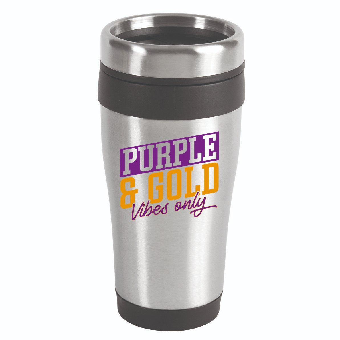 Purple And Gold Vibes 16oz Travel Tumbler
