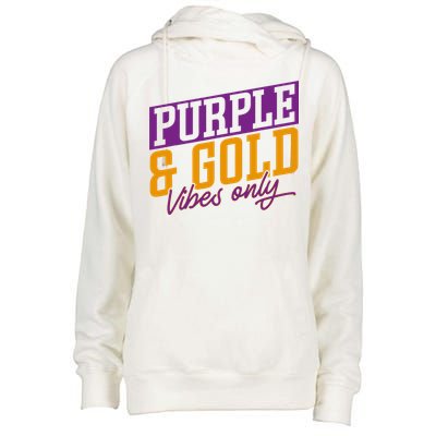 Purple And Gold Vibes Womens Funnel Neck Pullover Hood