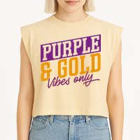 Purple And Gold Vibes Garment-Dyed Women's Muscle Tee