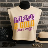 Purple And Gold Vibes Garment-Dyed Women's Muscle Tee