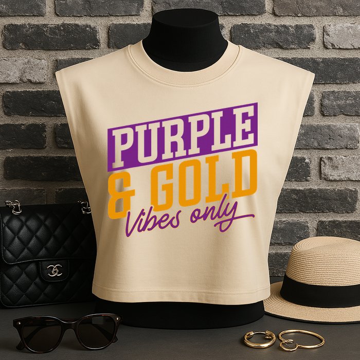 Purple And Gold Vibes Garment-Dyed Women's Muscle Tee