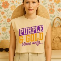 Purple And Gold Vibes Garment-Dyed Women's Muscle Tee