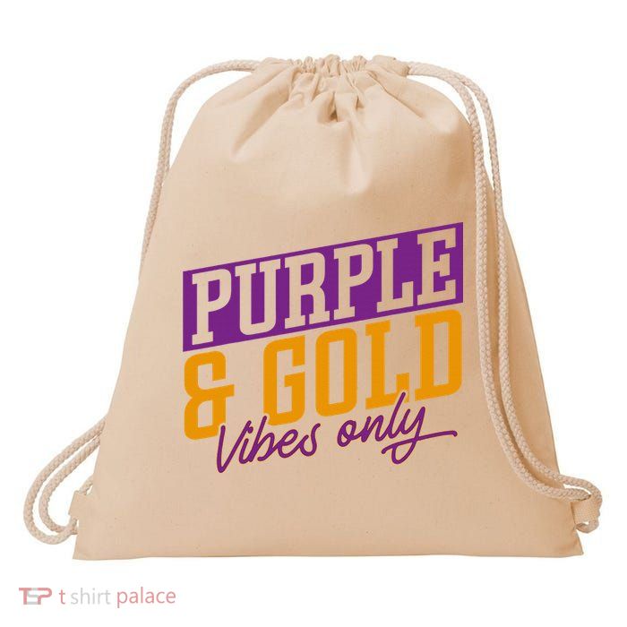 Purple And Gold Vibes Drawstring Bag