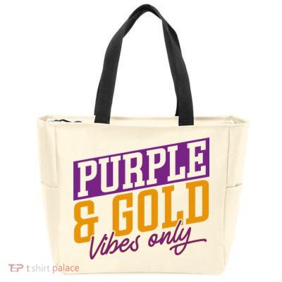 Purple And Gold Vibes Zip Tote Bag