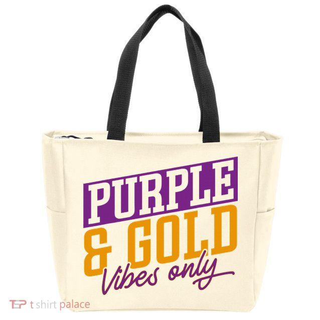 Purple And Gold Vibes Zip Tote Bag