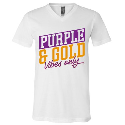 Purple And Gold Vibes V-Neck T-Shirt