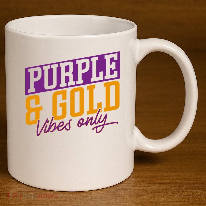Purple And Gold Vibes 11oz C Handle Ceramic Mug