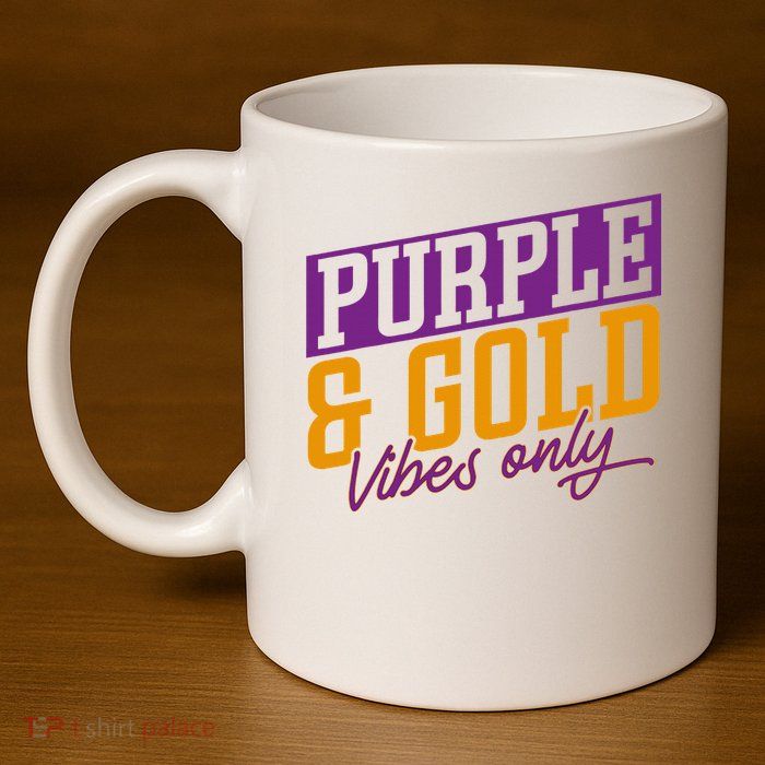 Purple And Gold Vibes 11oz C Handle Ceramic Mug