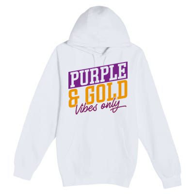 Purple And Gold Vibes Premium Pullover Hoodie