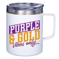 Purple And Gold Vibes 12oz Stainless Steel Coffee Mug