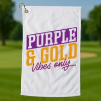 Purple And Gold Vibes Golf Towel
